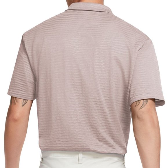 New Nike Dri-FIT Striped Textured Golf Polo Rose CK5909-699 - Picture 2 of 2